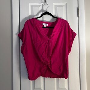 Marc New York Fuchsia V-Neck Blouse